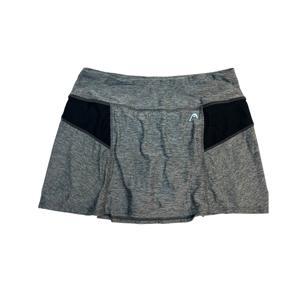 Womens Skort Skirt size S Gray Black Mini Pleated Tennis Golf Short Head Lined